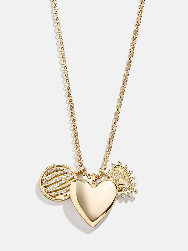 Heart Cluster Charm Necklace - Heart