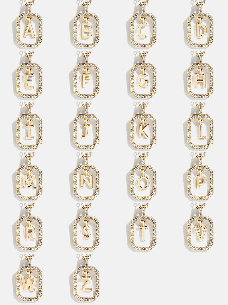 BaubleBar Alicia Initial Necklace - Gold/Pavé - 
    Gold initial necklace
  
