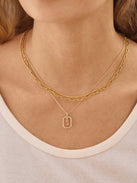 Alicia Initial Necklace - Gold/Pavé