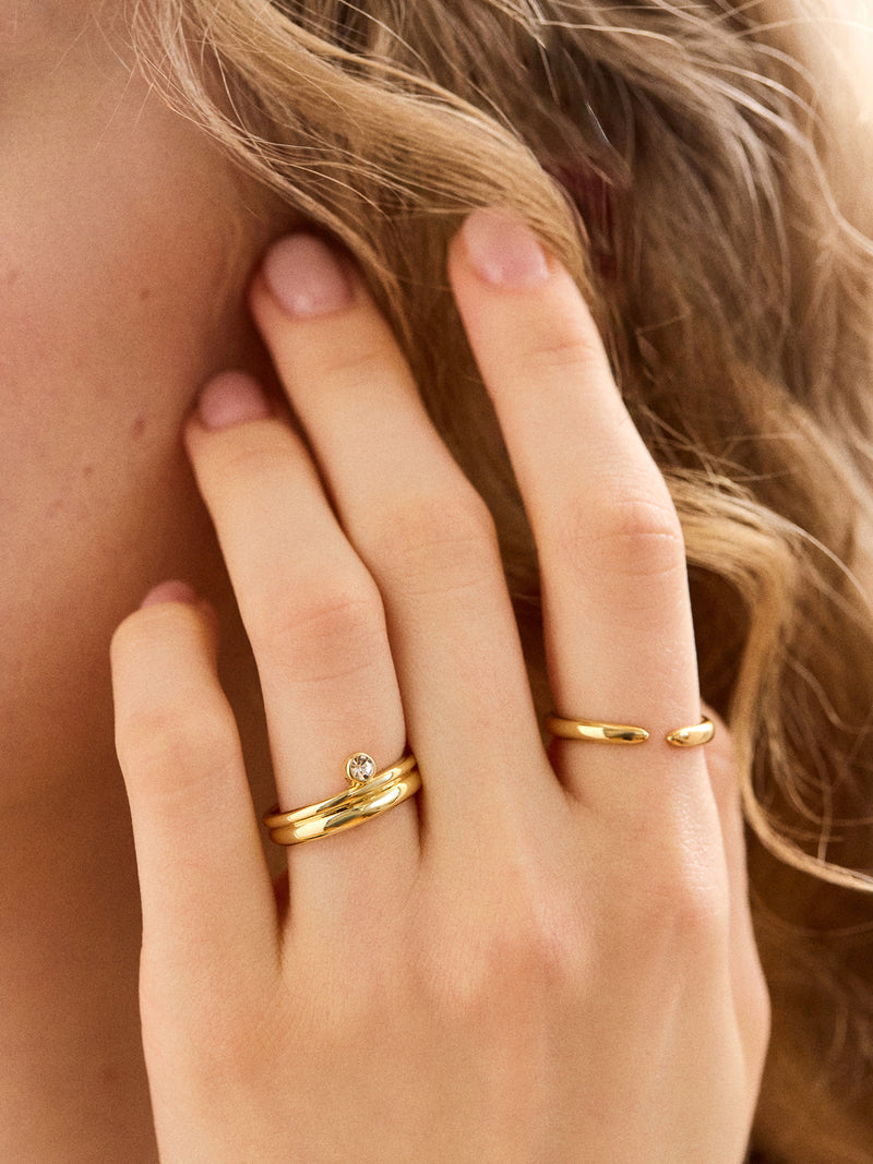 BaubleBar Geraldine Ring - Gold - 
    Gold open ring
  
