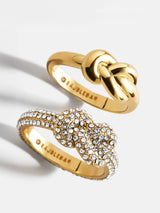 BaubleBar Georgia Ring - Gold/Pavé - 
    Pavé knot ring
  
