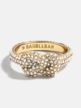 BaubleBar Georgia Ring - Gold/Pavé - 
    Pavé knot ring
  
