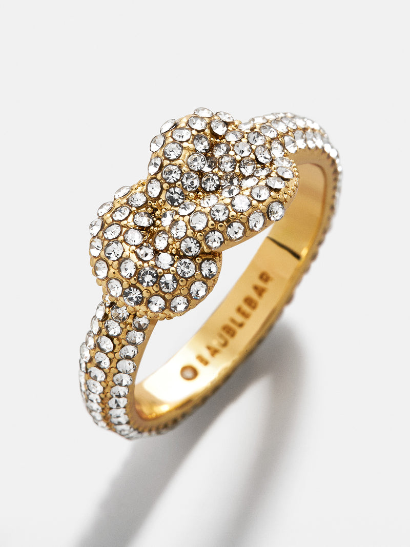 BaubleBar Georgia Ring - Gold/Pavé - 
    Pavé knot ring
  
