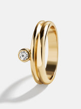 BaubleBar Isabella Ring - Gold/Pavé - 
    Gold crystal ring
  
