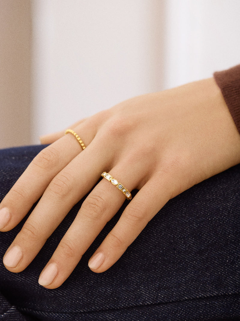 BaubleBar Lana Ring - Gold/Pavé - 
    Mixed-shape bezel set ring
  
