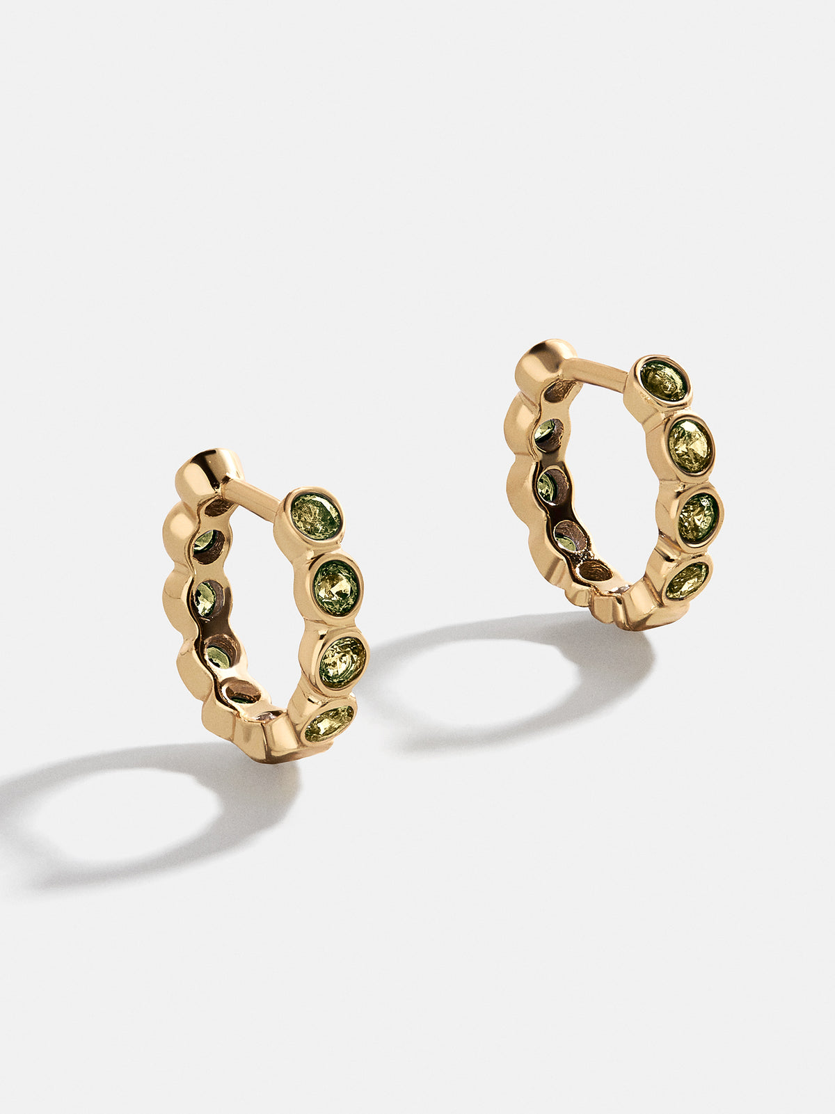 Jessica 18K Gold Birthstone Earrings - Peridot