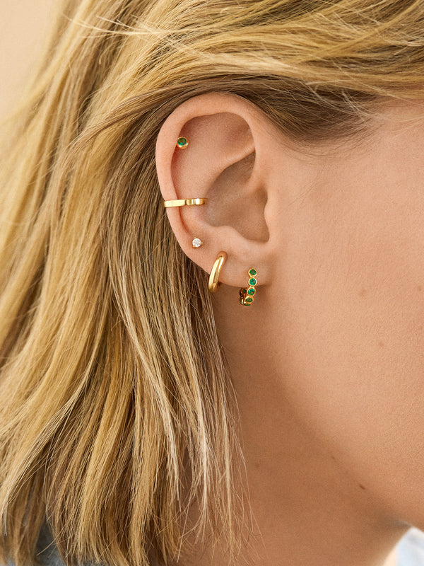 Jessica 18K Gold Birthstone Earrings - Peridot