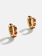 Sydney 18k Gold Birthstone Earrings - Garnet