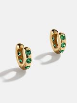 BaubleBar Sydney 18k Gold Birthstone Earrings - Emerald - 
    18K Gold Plated Sterling Silver, Cubic Zirconia stones
  
