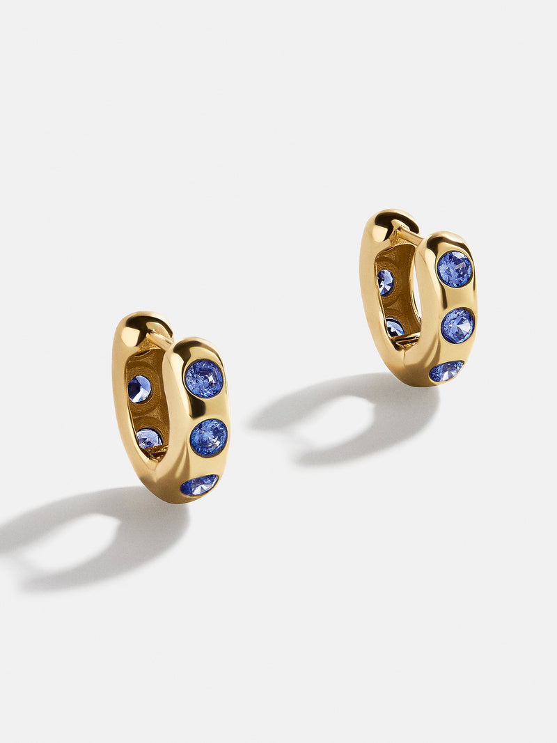 Sydney 18k Gold Birthstone Earrings - Sapphire