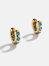 BaubleBar Sydney 18k Gold Birthstone Earrings - Blue Zircon - 
    18K Gold Plated Sterling Silver, Cubic Zirconia stones
  
