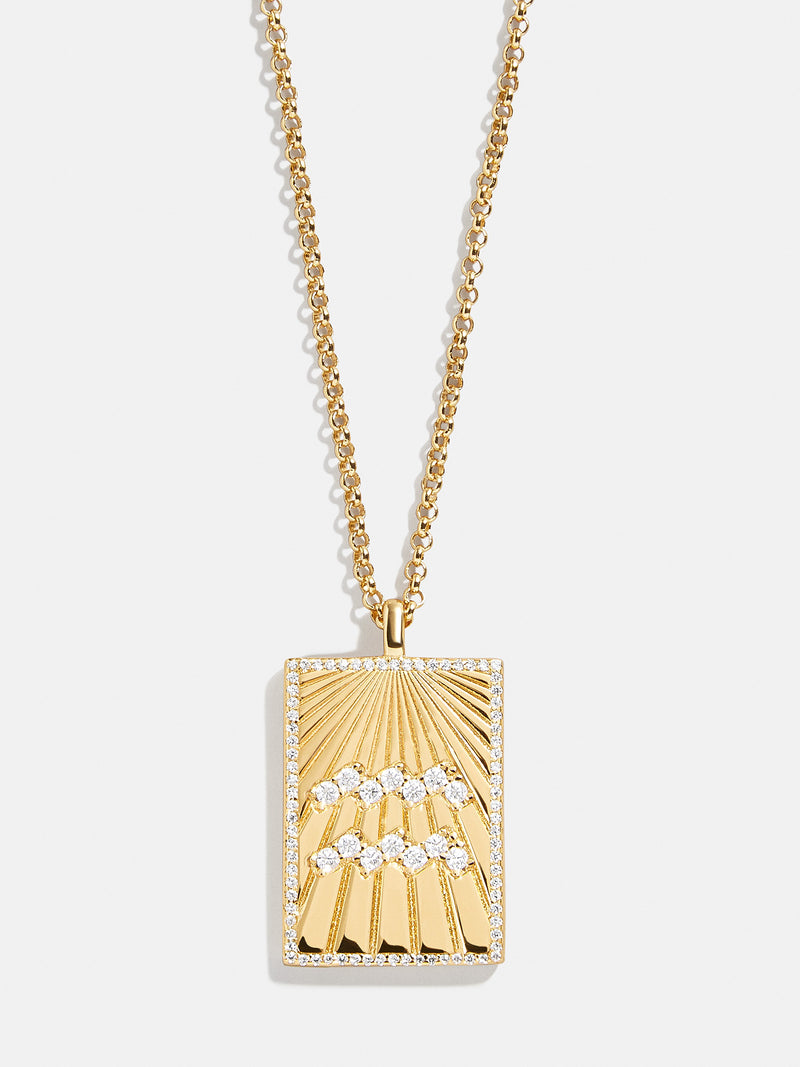 BaubleBar Reversible 18K Gold Zodiac Pendant Necklace - Aquarius - 
    20% Off 2+ Necklaces with code LAYER20
  
