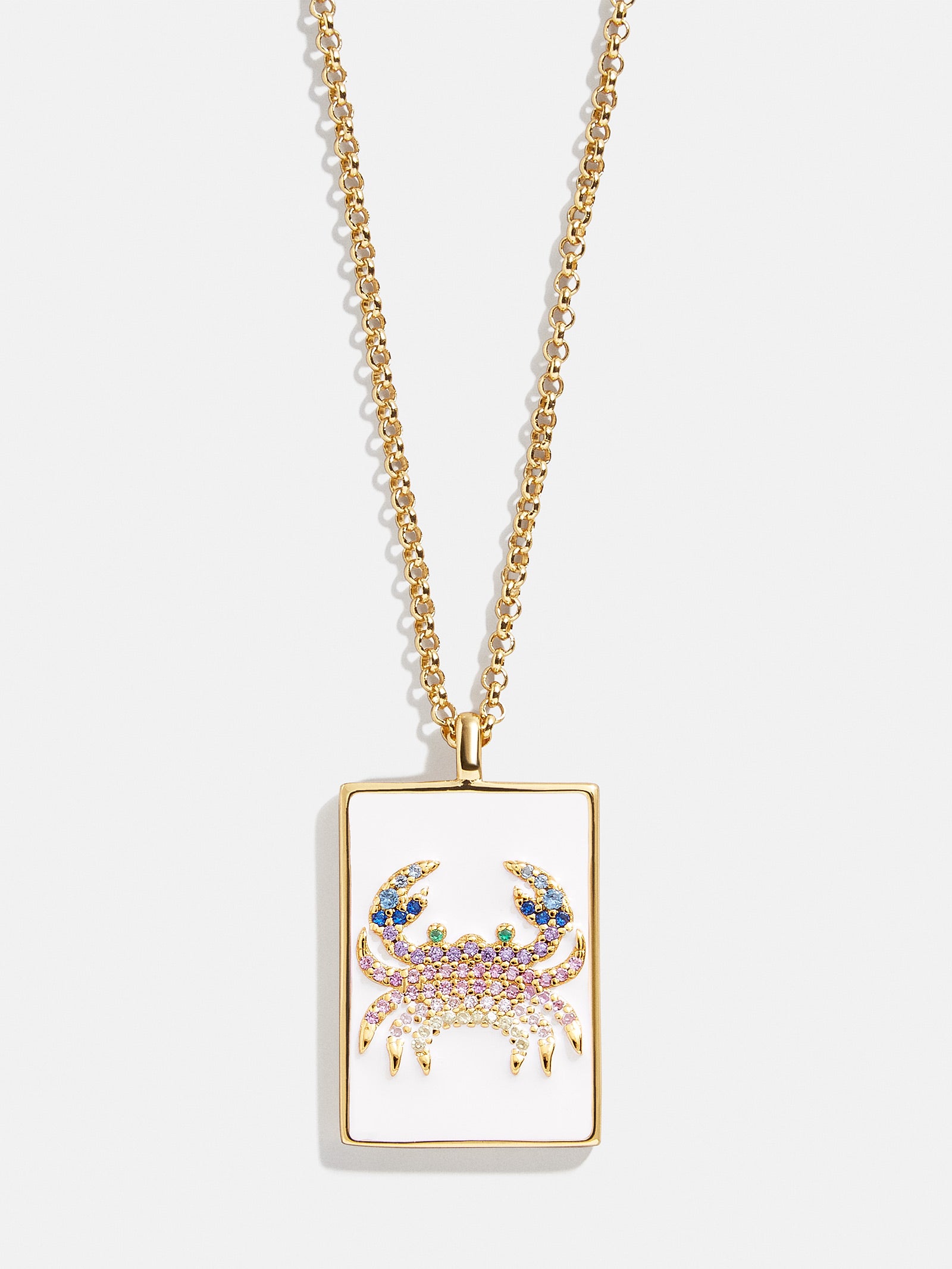 Reversible 18K Gold Zodiac Pendant Necklace - Cancer