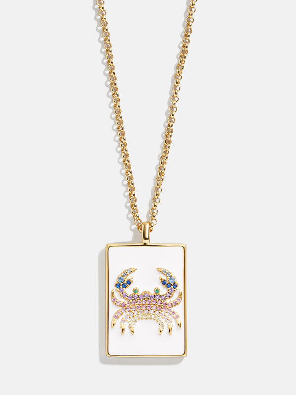 Reversible 18K Gold Zodiac Pendant Necklace - Cancer