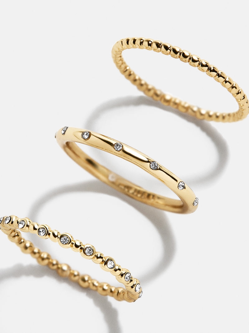 Gabriela Ring Set - Gold/Pavé