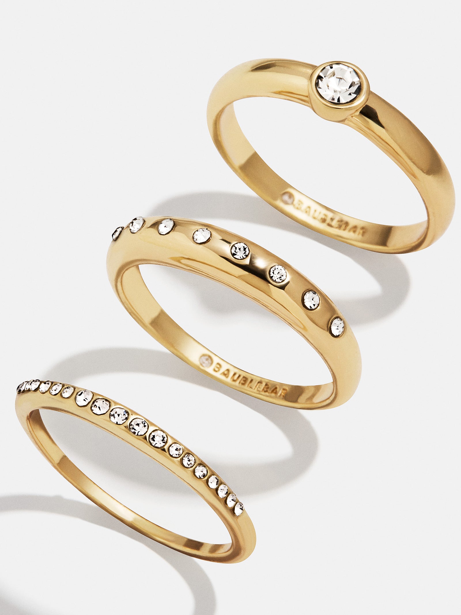 Jenny Ring Set - Gold/Pavé