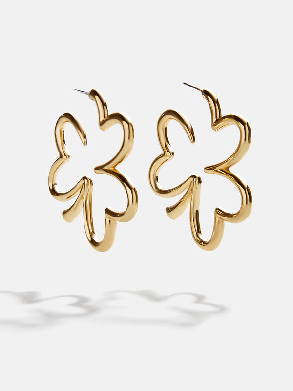 Shamrock N’ Roll Hoop Earrings - Gold