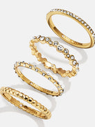 Lily Ring Set - Gold/Pavé