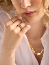 BaubleBar Lily Ring Set - Gold/Pavé - 
    Four gold stacking rings 
  
