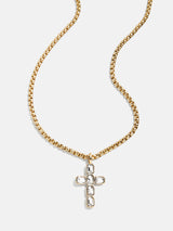 BaubleBar Mara Cross Necklace - Bezel Cross - 
    Bezel crystal cross necklace
  
