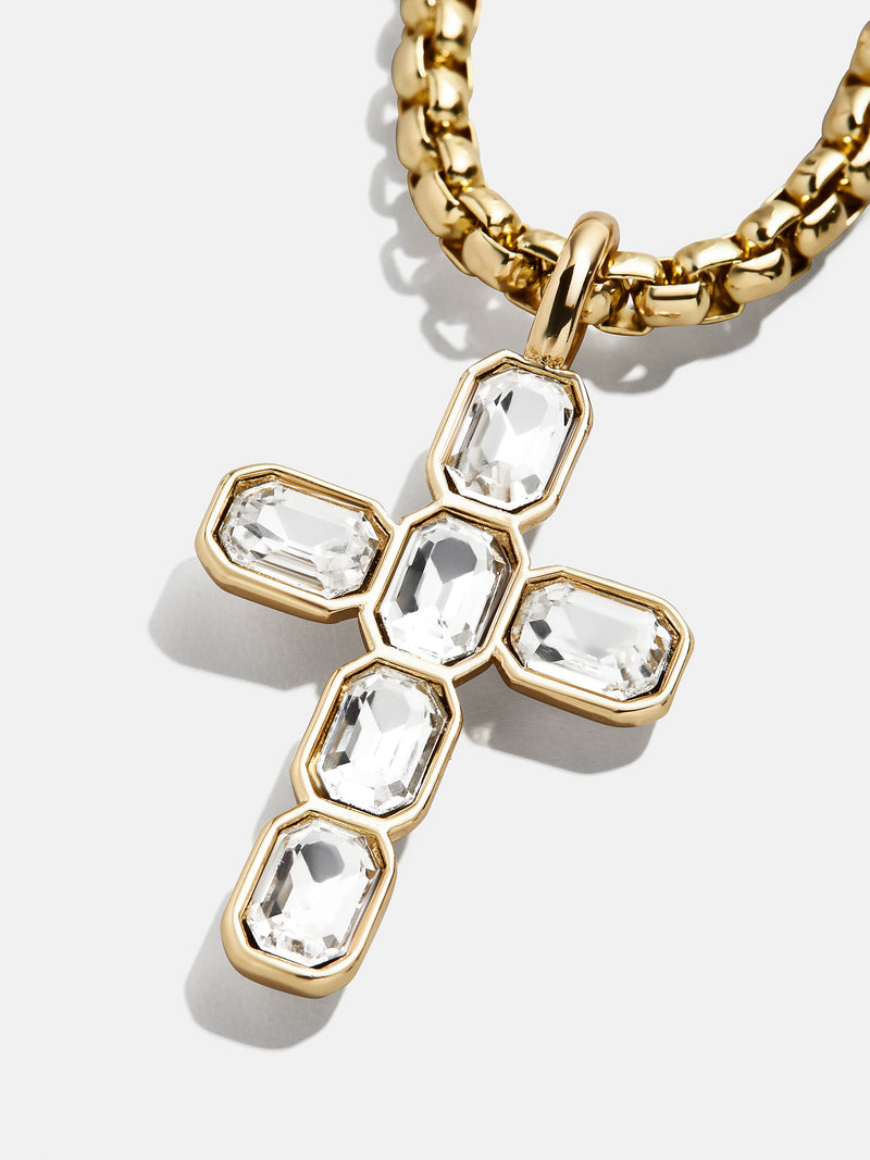 BaubleBar Mara Cross Necklace - Bezel Cross - 
    Bezel crystal cross necklace
  
