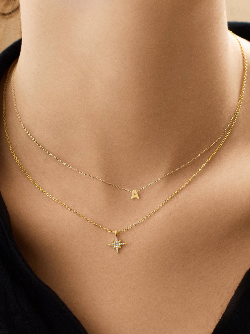 BaubleBar 18K Gold Motif Necklace - North Star - 
    18K Gold Plated Sterling Silver, Cubic Zirconia
  
