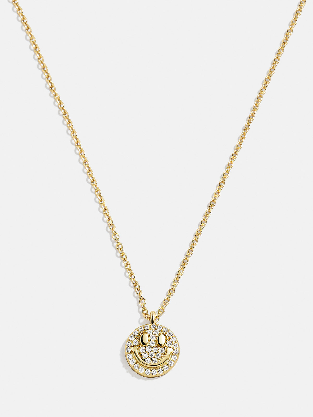 18K Gold Motif Necklace - Smiley Face