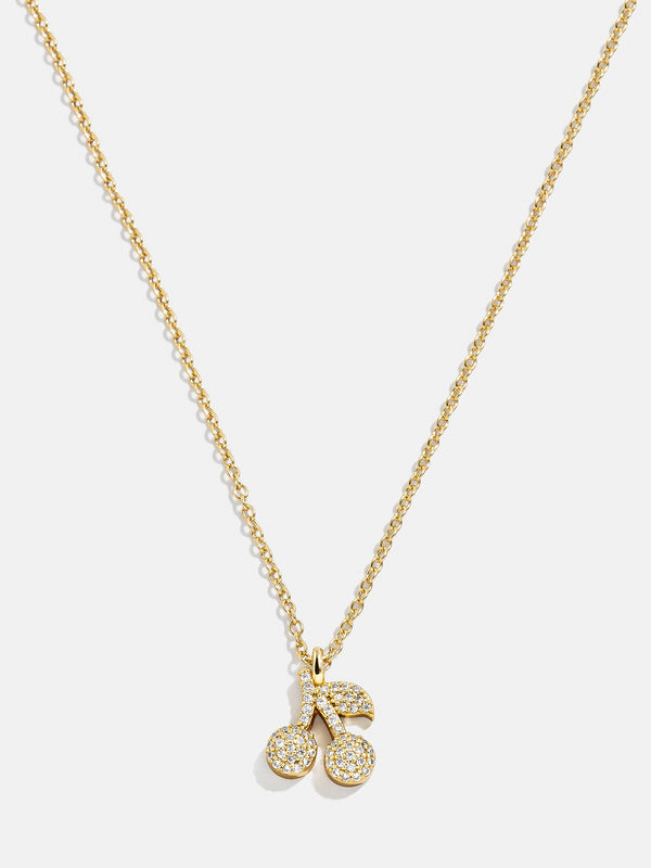 18K Gold Motif Necklace - Cherry