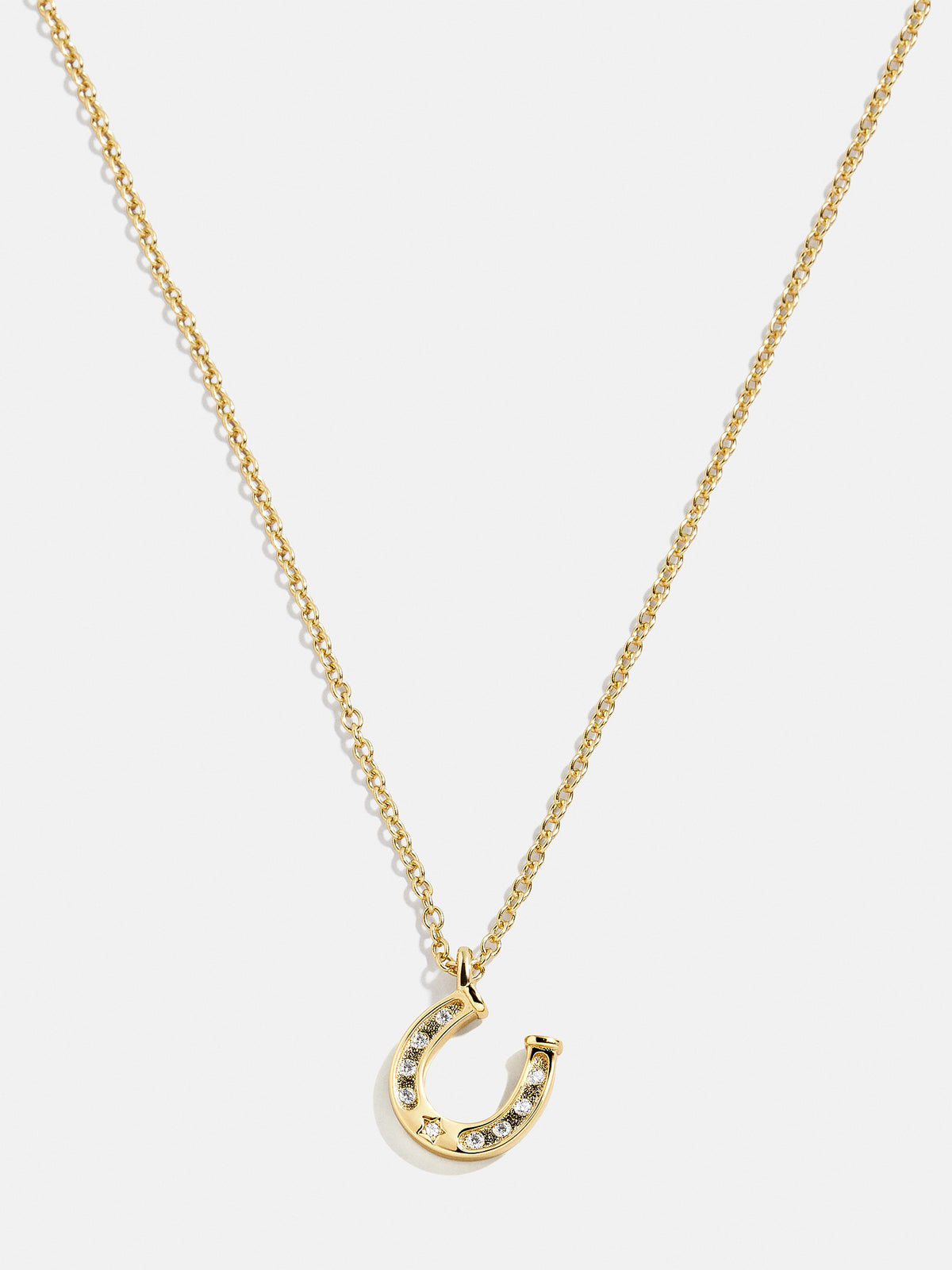 18K Gold Motif Necklace - Horseshoe