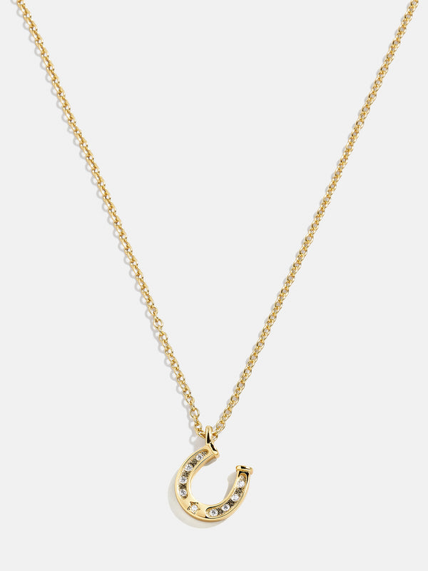 18K Gold Motif Necklace - Horseshoe