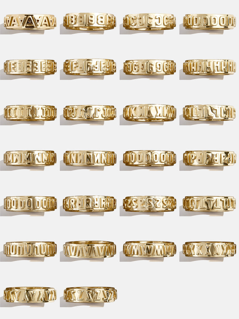 BaubleBar On Repeat Initial Ring - Gold - 
    All New For You: Enjoy 20% Off
  
