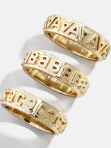 BaubleBar On Repeat Initial Ring - Gold - 
    All New For You: Enjoy 20% Off
  
