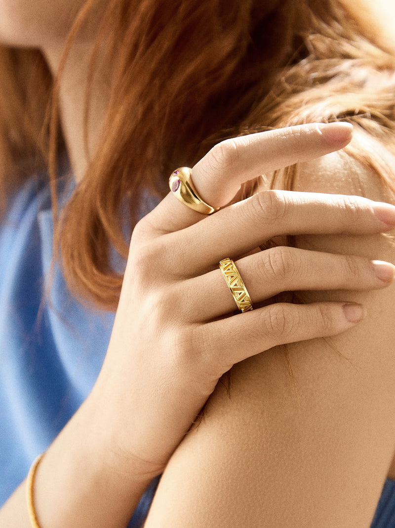 BaubleBar On Repeat Initial Ring - Gold - 
    All New For You: Enjoy 20% Off
  
