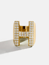 BaubleBar Custom Pavé Initial Ring - Gold/Pavé - 
    All New For You: Enjoy 20% Off
  
