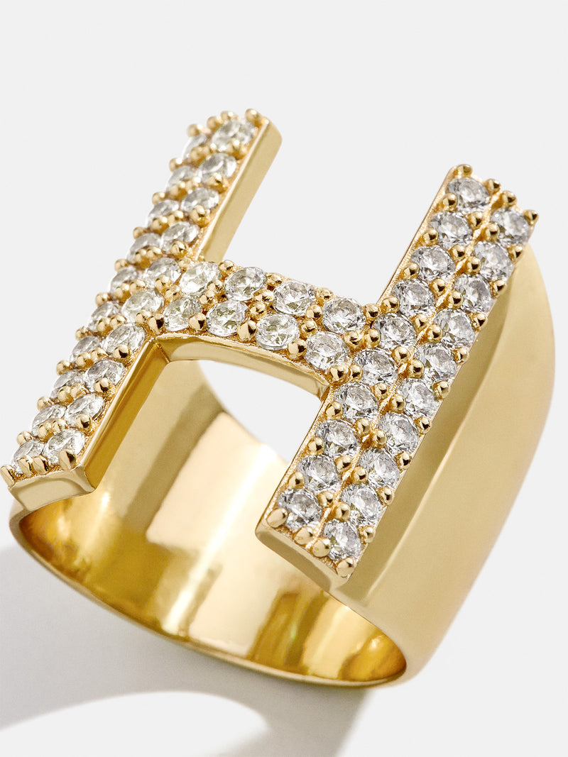 BaubleBar Custom Pavé Initial Ring - Gold/Pavé - 
    All New For You: Enjoy 20% Off
  
