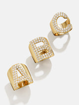 BaubleBar Custom Pavé Initial Ring - Gold/Pavé - 
    All New For You: Enjoy 20% Off
  
