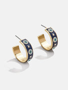 Eyes On Eyes Hoop Earrings - Gold/Blue