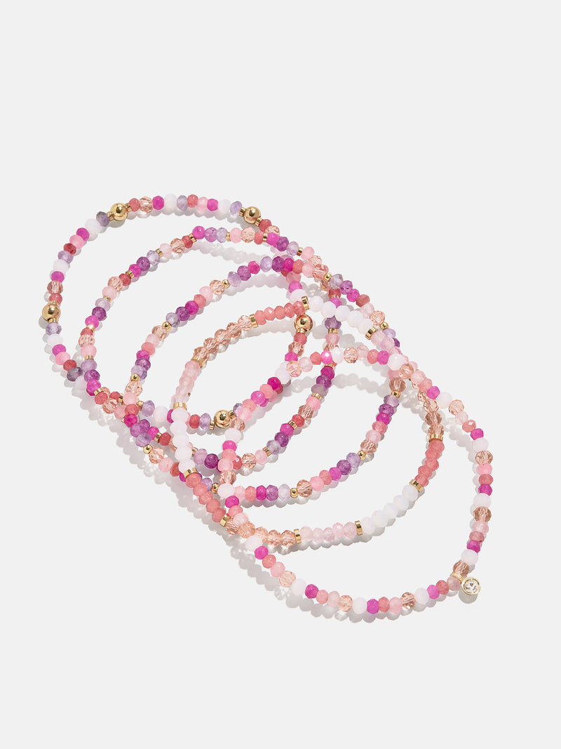 BaubleBar Indya Semi-Precious Bracelet Set - Pink - 
    Set of 5 semi-precious stretch bracelets
  
