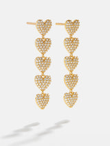 BaubleBar 18K Gold Heart Drop Earrings - Heart - 
    18K Gold Plated Sterling Silver, Cubic Zirconia
  
