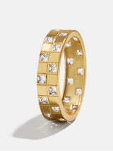 BaubleBar 18K Gold Lucia Ring - Gold/Pavé - 
    18K Gold Plated Sterling Silver, Cubic Zirconia
  
