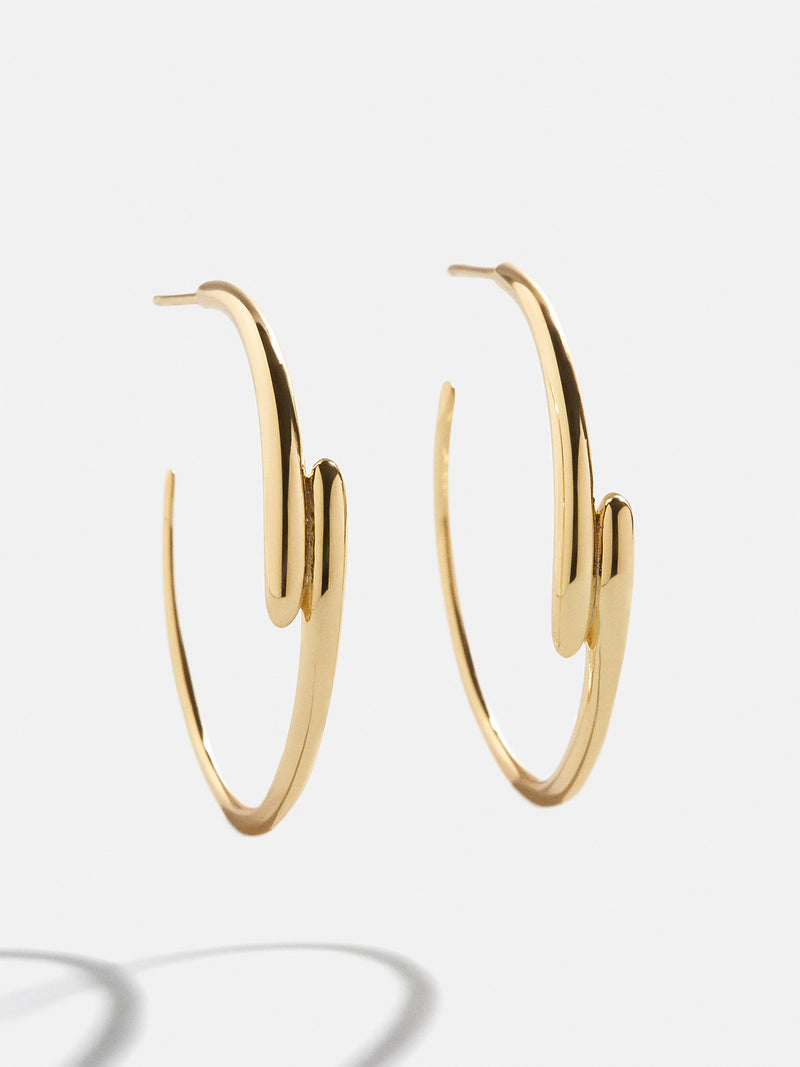 18K Gold Ella Hoop Earrings - Gold