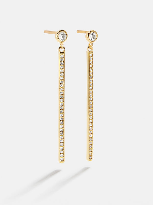 18K Gold Bella Earrings - Gold/Pavé