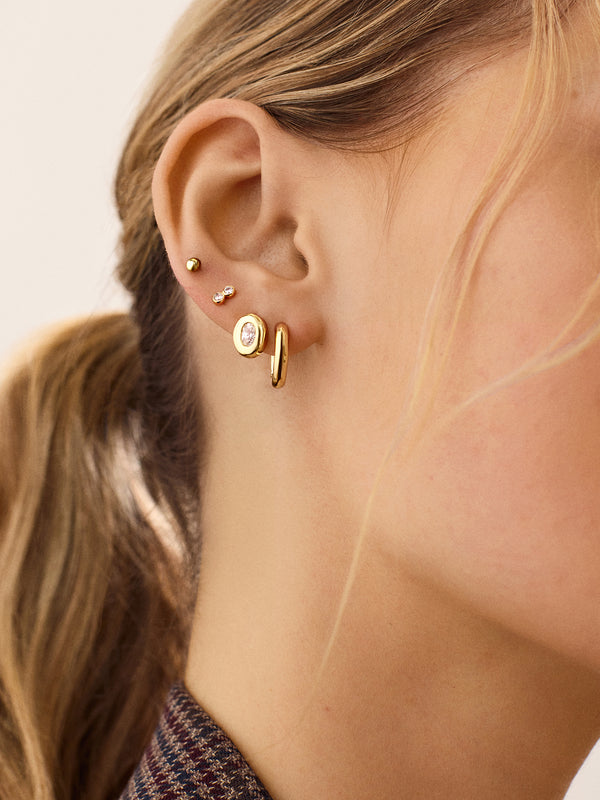 18K Gold Lana Earrings - Gold/Pavé