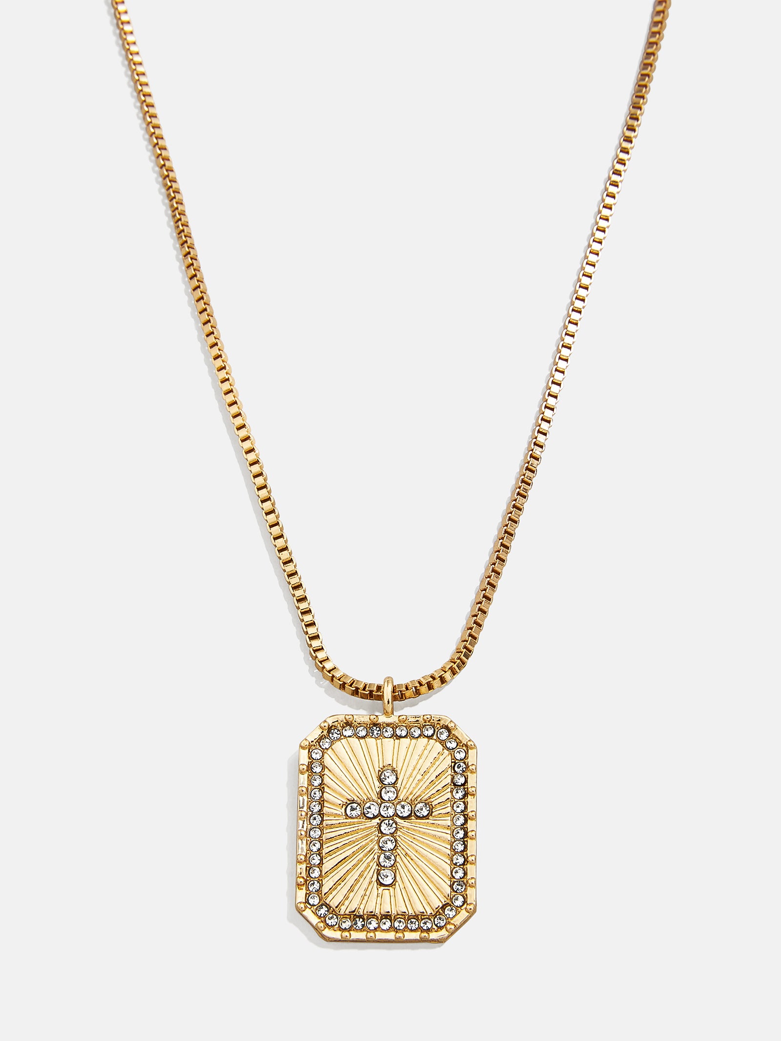 Grace Cross Pendant Necklace - Gold/Pavé