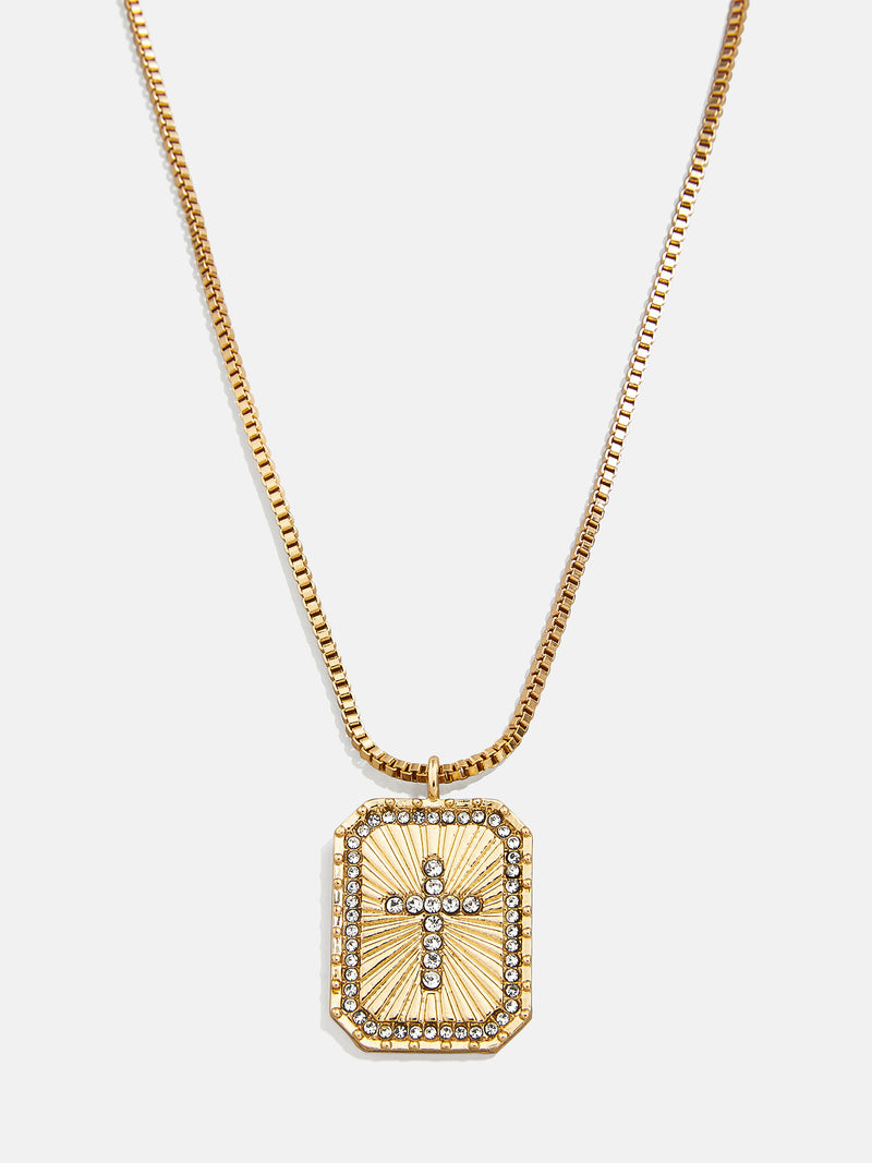 Grace Cross Pendant Necklace - Gold/Pavé