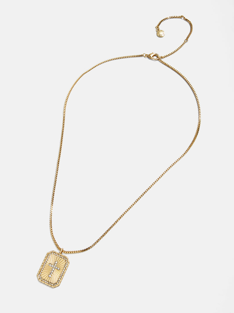 BaubleBar Grace Cross Pendant Necklace - Gold/Pavé - 
    20% Off 2+ Necklaces with code LAYER20
  
