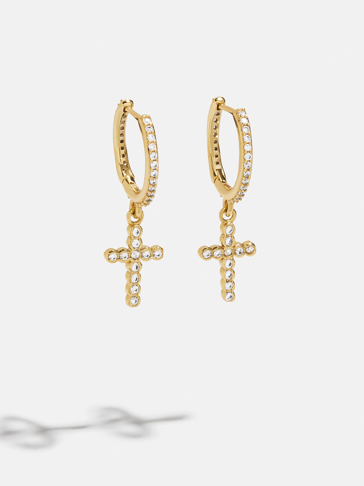 18K Gold Cross Earrings - Cross