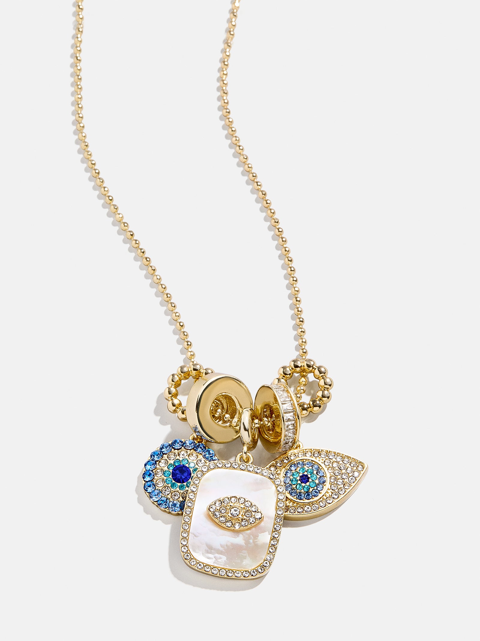 Evil Eye Charm Necklace - Gold/Pavé