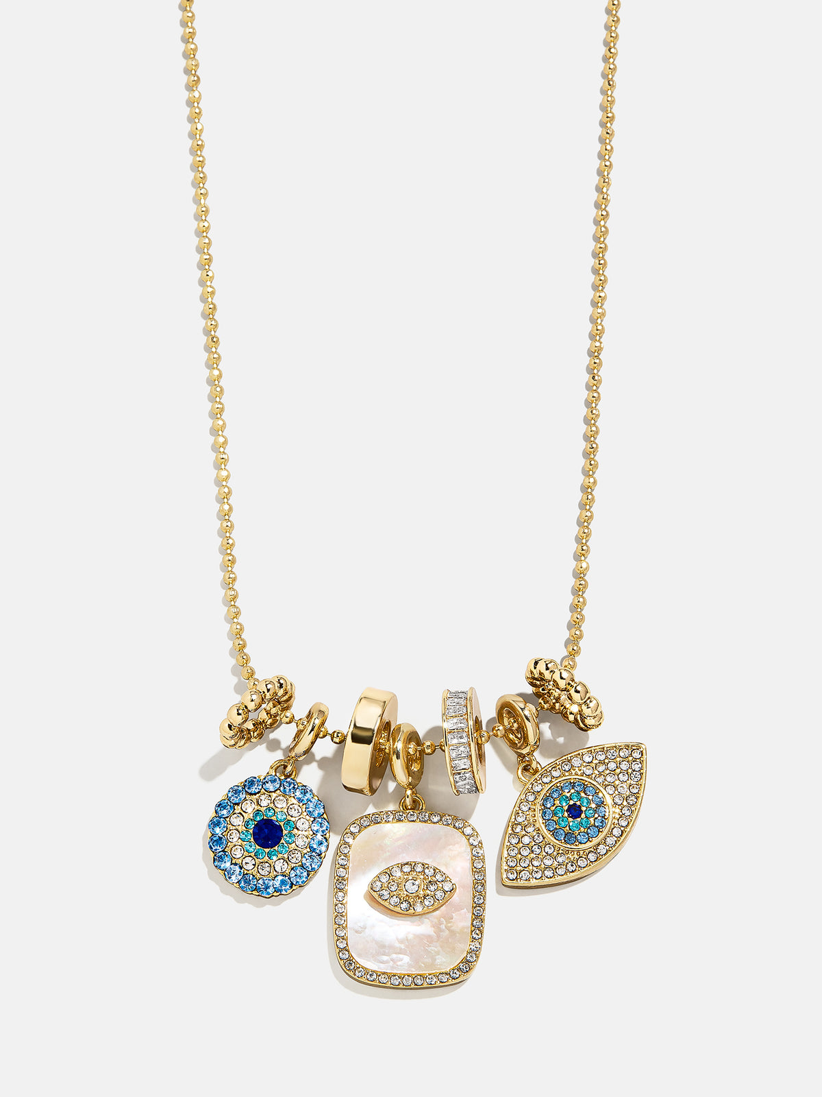 Evil Eye Charm Necklace - Gold/Pavé