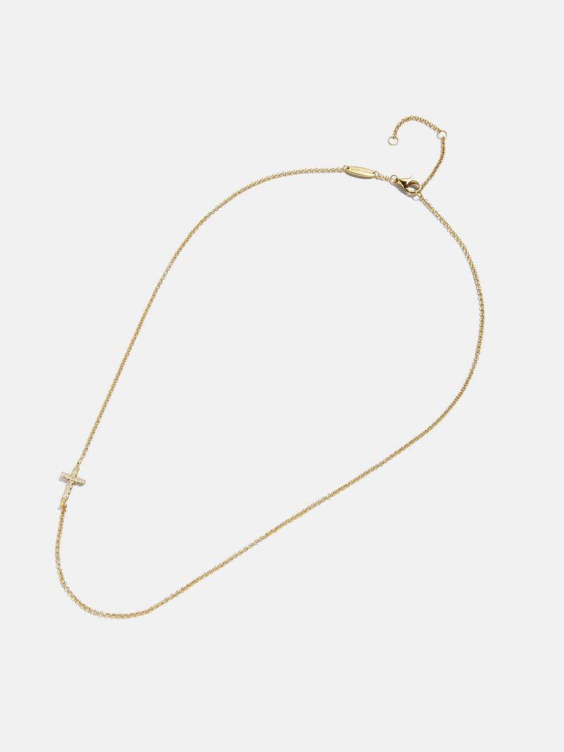 BaubleBar 18K Gold Asymmetrical Cross Necklace - Cross - 
    20% Off 18K Gold: One week only
  
